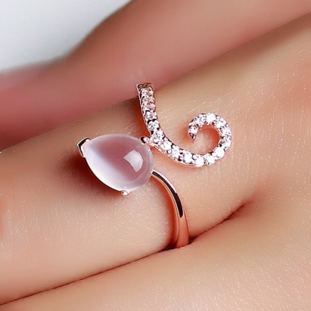 Rose gold tone sterling silver ring